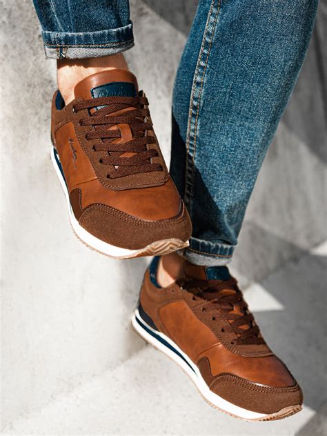 brown casual sneakers.